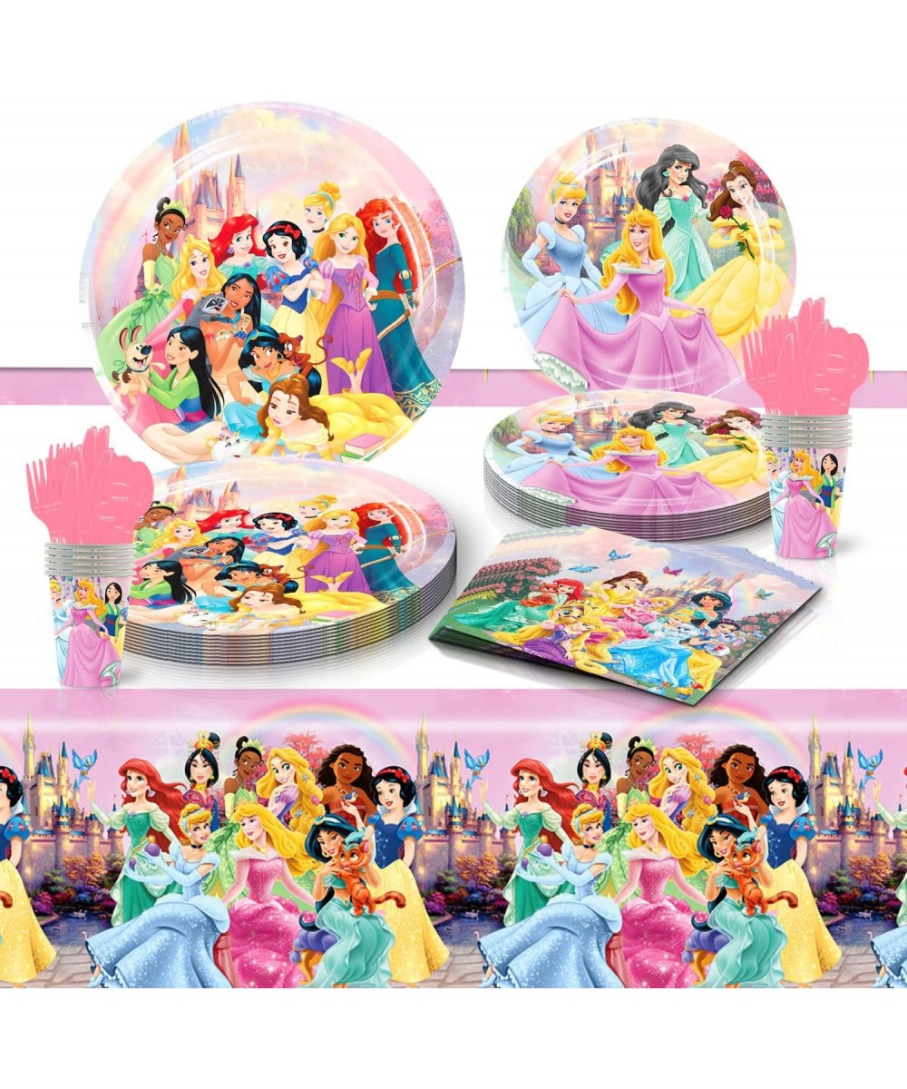 Princess Birthday Party Supplies Princess Party Decoration Set Contains Plates Napkins Knives Forks Spoons Cups Princess Tabl...