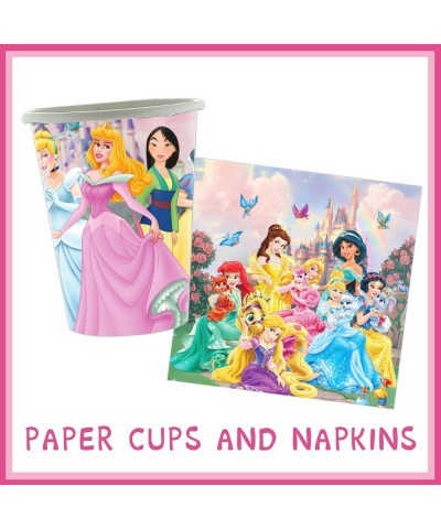 Princess Birthday Party Supplies Princess Party Decoration Set Contains Plates Napkins Knives Forks Spoons Cups Princess Tabl...