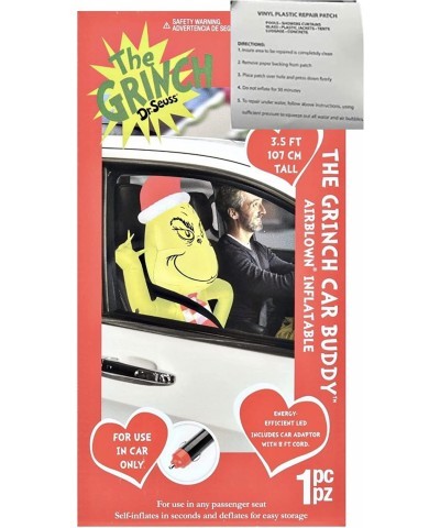 Grinch Car Buddy Inflatable Ride-Along - 3.5' Indoor / Outdoor Holiday Decoration - Includes Repair Patch WHITE $76.54 Childr...