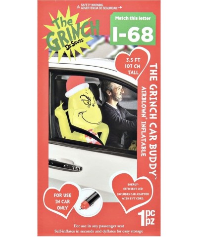 Grinch Car Buddy Inflatable Ride-Along - 3.5' Indoor / Outdoor Holiday Decoration - Includes Repair Patch WHITE $76.54 Childr...