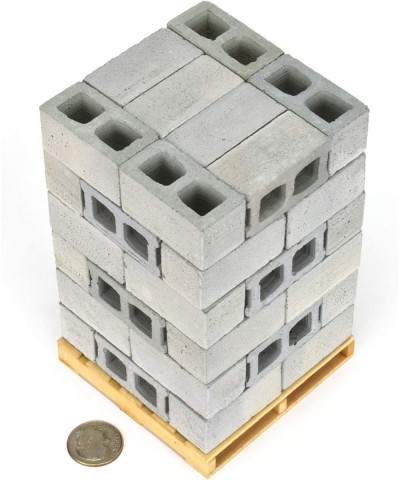 Mini Cinder Blocks with Pallet 1/12 Scale (48 Pack) $57.26 Miniature Novelty Toys