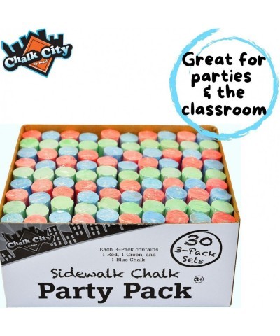 Sidewalk Chalk 30 Count 3 Assorted Colors Jumbo Chalk Non-Toxic Washable Art Set $26.12 Kids' Drawing & Painting Supplies