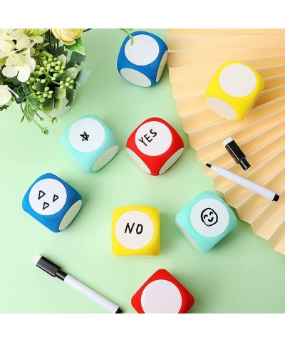 12 Pieces Dry Erase Blocks Set with Marker Colorful Dry Erase Dice White Board Dice Cubes Wipe Off Write Letters Numbers for ...