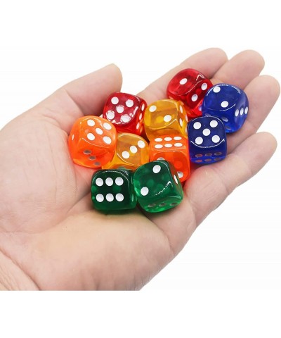 Dice Set 100 Pcs 16MM (5/8 inches) 6 Sided Translucent Colors Game Dice 10 Colors with Black Pouch $24.68 Game Accessories