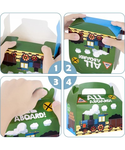 12pcs Railroad Train Crossing Party Gift Treat Boxes Steam Train Goodie Candy Boxes for Railway Train Theme Party Favors Kids...