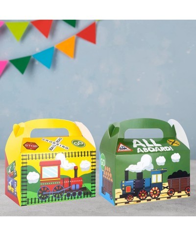 12pcs Railroad Train Crossing Party Gift Treat Boxes Steam Train Goodie Candy Boxes for Railway Train Theme Party Favors Kids...