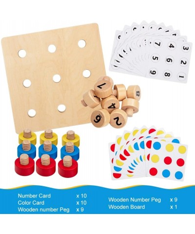 Wooden Matching Games Color and Number Sorting Stacking Wooden Educational Game Color & Number Recognition Skills Chritmas an...