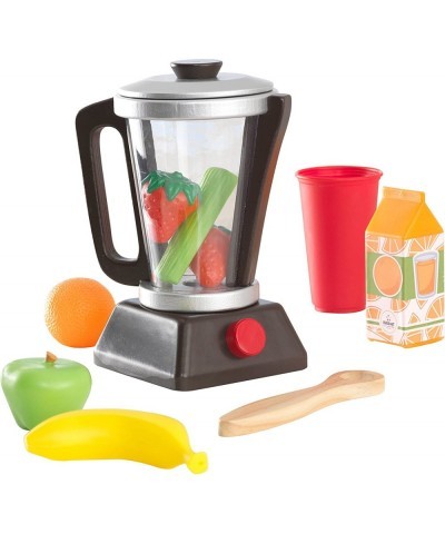 Wooden Espresso Smoothie Set with Pretend Fruits and Vegetables Play Food Removable Lid Gift for Ages 3+ $39.78 Toy Kitchen P...