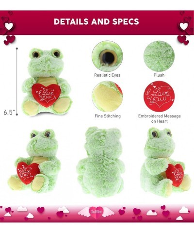 I Love You Sitting Frog Plush – Cute Stuffed Animal with Sweet Heart Message and Name Personalization for Valentines Annivers...