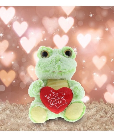 I Love You Sitting Frog Plush – Cute Stuffed Animal with Sweet Heart Message and Name Personalization for Valentines Annivers...