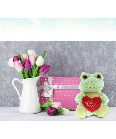 I Love You Sitting Frog Plush – Cute Stuffed Animal with Sweet Heart Message and Name Personalization for Valentines Annivers...