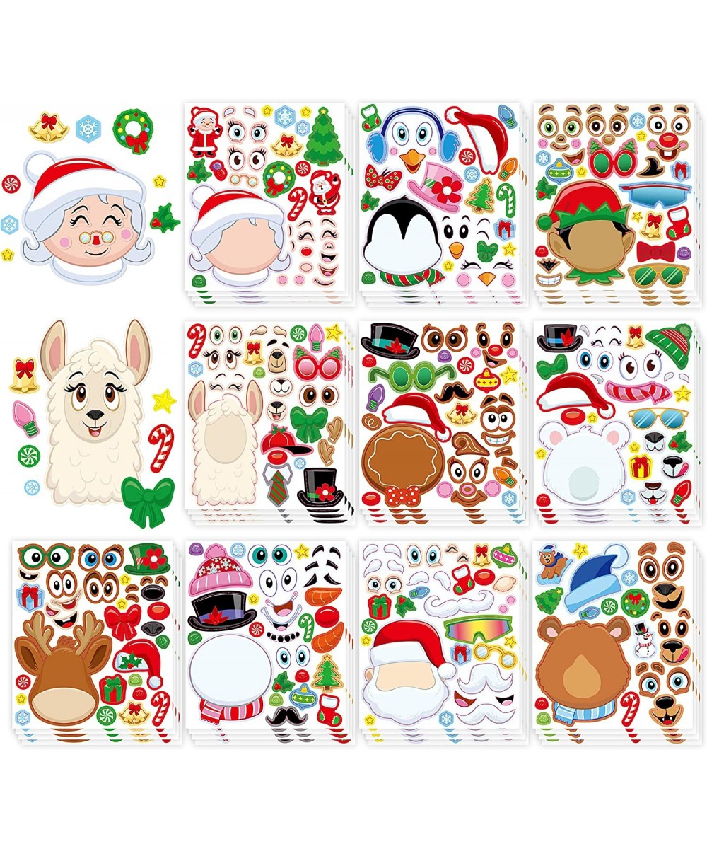 40 PCS Make-a-face Sticker Sheets Make Your Own Characters Mix and Match Sticker Sheets with Santa Claus Reindeer Gingerbread...