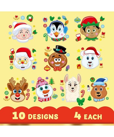 40 PCS Make-a-face Sticker Sheets Make Your Own Characters Mix and Match Sticker Sheets with Santa Claus Reindeer Gingerbread...