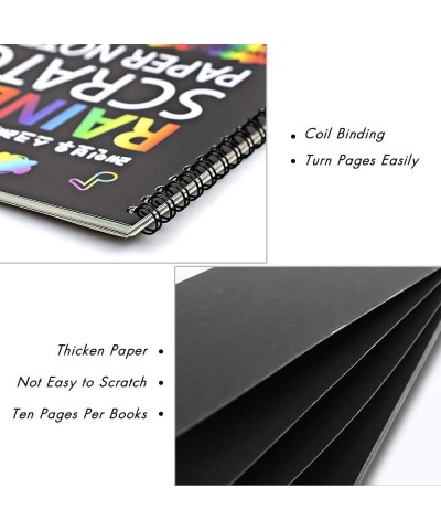 8 Pack Scratch Arts Drawing Notebook Paper for Kids Art Supplies Large Rainbow Scratch and Sketch Books Set for Kids Party Fa...