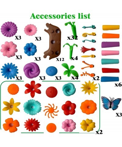 Flower Garden Building Toys for Girls 160 Pcs STEM Toys Gardening Pretend Gifts for Kids Educational Activity Stacking Game f...