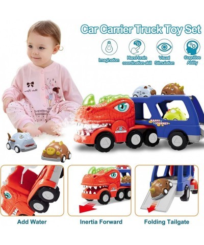 Dinosaur Toy Truck Car Toys for Toddlers 9 in 1 Carrier Trucks for 3 4 5 6 Years Old Boys and Girls Friction Power Truck Tran...