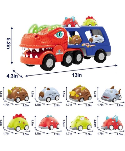 Dinosaur Toy Truck Car Toys for Toddlers 9 in 1 Carrier Trucks for 3 4 5 6 Years Old Boys and Girls Friction Power Truck Tran...