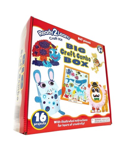 Big Craft Combo Box - 800+ Pieces - 16 Projects for Kids Ages 4-8 - All in One Craft Kit - Paper Bag Puppets Dough Creations ...