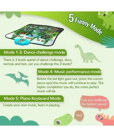 Dinosaur Dance Mat Toys for 3-10 Year Old Boys Girls Dance Pad with LED Light Electronic Toy Birthday Christmas Xmas Gifts fo...