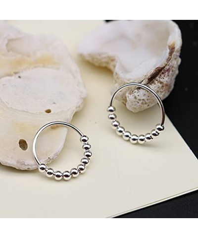 925 Sterling Silver Anxiety Ring Fidget Ring Girls Women Rings Anxiety Fidget Ring Anxiety Relief Ring with Beads Stress Reli...