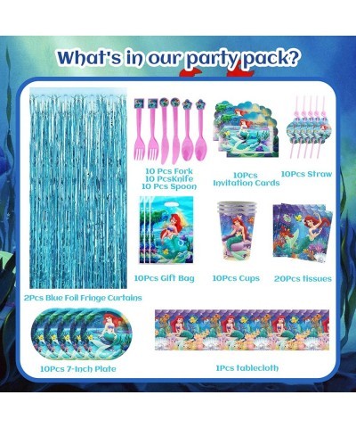 272 PCS Little Mermaid Birthday Party Supplies Party Decorations Ariel Birthday Decorations included Happy Birthday Banner Ba...