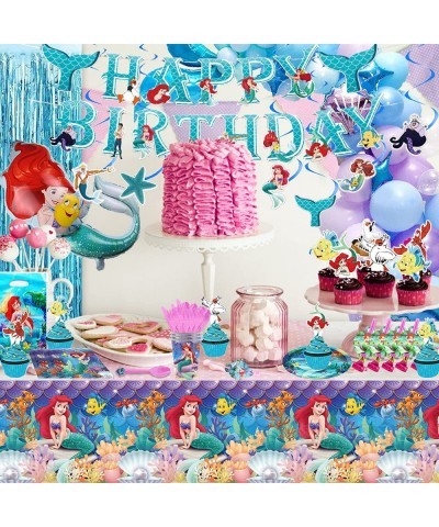 272 PCS Little Mermaid Birthday Party Supplies Party Decorations Ariel Birthday Decorations included Happy Birthday Banner Ba...