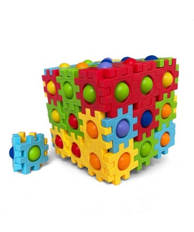 Two-in-One Pop Blocks Pop Puzzle 48PCS Jigsaw Puzzles STEM Toys for 4 5 6 7 8 Year Old Kids Bubble Popping Sensory Toy Autism...