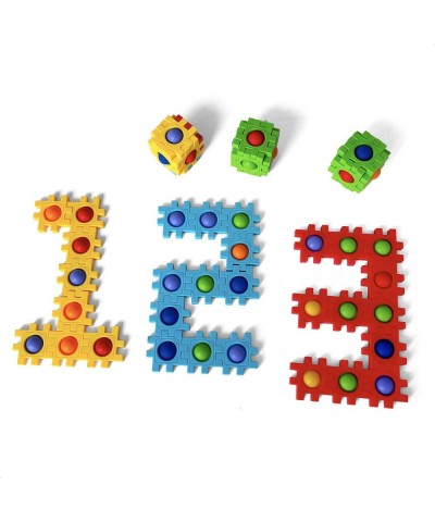 Two-in-One Pop Blocks Pop Puzzle 48PCS Jigsaw Puzzles STEM Toys for 4 5 6 7 8 Year Old Kids Bubble Popping Sensory Toy Autism...