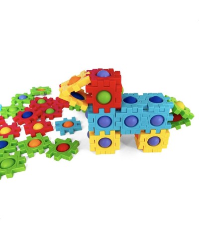 Two-in-One Pop Blocks Pop Puzzle 48PCS Jigsaw Puzzles STEM Toys for 4 5 6 7 8 Year Old Kids Bubble Popping Sensory Toy Autism...