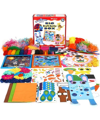 Big Craft Combo Box - 800+ Pieces - 16 Projects for Kids Ages 4-8 - All in One Craft Kit - Paper Bag Puppets Dough Creations ...