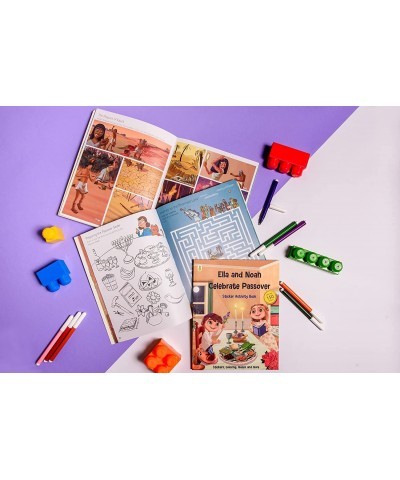 Passover Activity Book with Sticker Activities: Ella and Noah Celebrate Passover (150+ Stickers with Matching Passover Scenes...