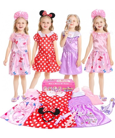 Girls Dress Up Trunk Princess Dresses 19 Pcs Girls Costumes with 4 Tops 3 Skirts and Princess Shoes Toddler Pretend Play Cost...