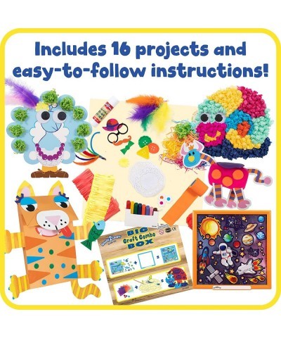 Big Craft Combo Box - 800+ Pieces - 16 Projects for Kids Ages 4-8 - All in One Craft Kit - Paper Bag Puppets Dough Creations ...