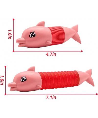 2 Pack Pop Tubes Toddler Bath Toys Shark Whale Sensory Bathtub Toys with Pop Sound Flexible and Variable Stretch Stress Relie...