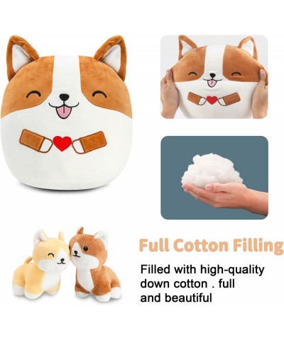 12inch Corgi Plush Shiba Inu Stuffed Animal Plushie Mommy Dog with 2 Baby Puppies Toys in her Tummy Pillow Gift for Kids Boys...