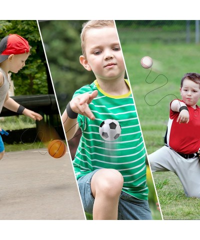 2.25 Inch Sports Wrist Balls - Set of 3 - Includes Basketball Baseball and Soccer Ball Wristband Toys - Durable Foam String A...