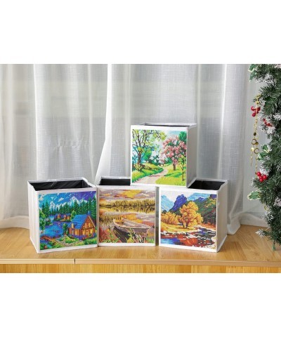 DIY Diamond Painting Storage Cubes Organizer Container Kits Folding Storage Box with DIY Diamond Painting Art Craft Kits for ...