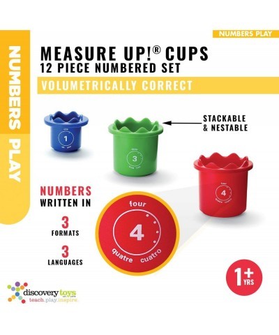 Measure UP! Cups | Educational Stacking & Nesting 12 Piece Numbered Set| Kid-Powered Learning | STEM Toy Early Math Childhood...