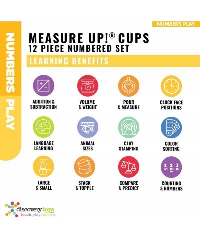 Measure UP! Cups | Educational Stacking & Nesting 12 Piece Numbered Set| Kid-Powered Learning | STEM Toy Early Math Childhood...