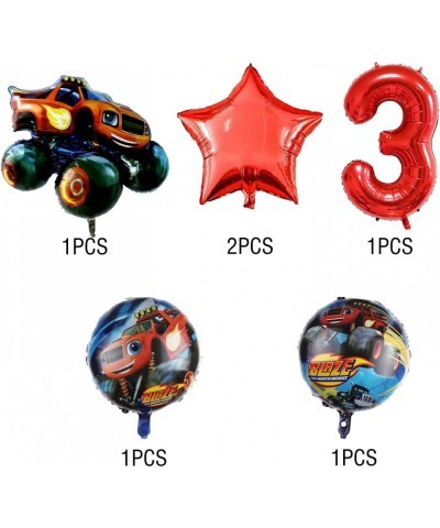 Blaze and the Monster Machine 3rd Birthday Decorations Red Number 3 Balloons 32 Inch Monster Truck Balloon Bouquet Set Party ...