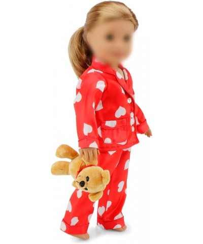 18 Inch Doll Pajamas PJs Sleepwear Gift Set with Teddy Bear Accessory - Perfect for Valentine's Day! | Compatible with 18" Am...