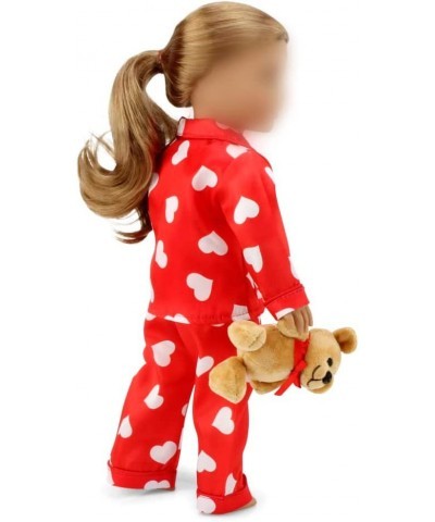 18 Inch Doll Pajamas PJs Sleepwear Gift Set with Teddy Bear Accessory - Perfect for Valentine's Day! | Compatible with 18" Am...