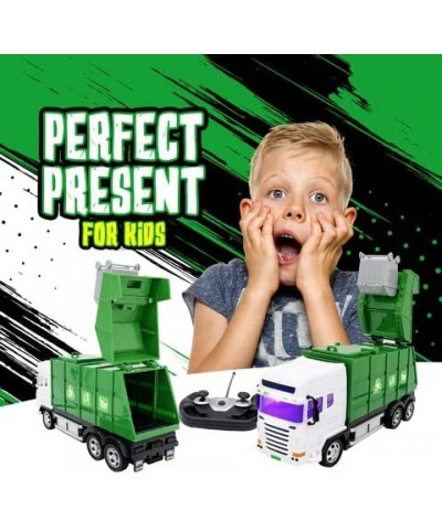 Remote Control Garbage Truck - Fun RC Trash Truck Toys for Boys & Girls with Working Lights - Remote Controlled Garbage Truck...