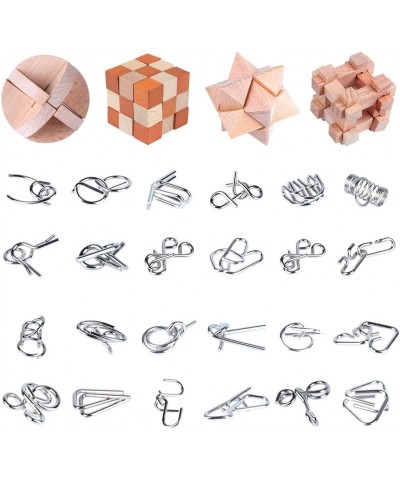 Brain Teaser Puzzle for Kids Adults Puzzle Games Wooden and Metal 3D Unlock Interlocking Puzzle Educational Toy 28Pcs $50.41 ...