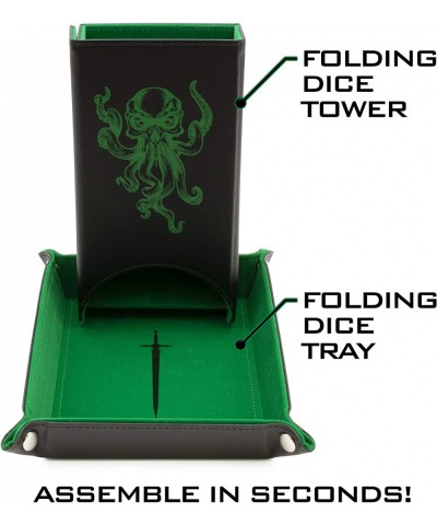 Portable Dice Tower and Tray Set with Non-Scratch Felt Interior - Folding 8" Auto Dice Roller Dice Rolling Tower for Fair and...