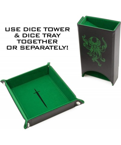 Portable Dice Tower and Tray Set with Non-Scratch Felt Interior - Folding 8" Auto Dice Roller Dice Rolling Tower for Fair and...