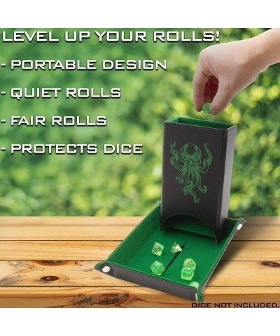 Portable Dice Tower and Tray Set with Non-Scratch Felt Interior - Folding 8" Auto Dice Roller Dice Rolling Tower for Fair and...