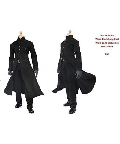 1/6 Scale Clothes Set Black Cloak Coat Pants Belt for 12 Inch Action Figures Models Doll $90.68 Doll Accessories