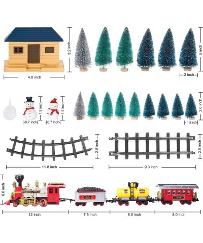 Christmas Train Sets Gift with Lights & Sounds Steam Locomotive Engine Operated Electric Classical Train Toy with Real Smoke ...