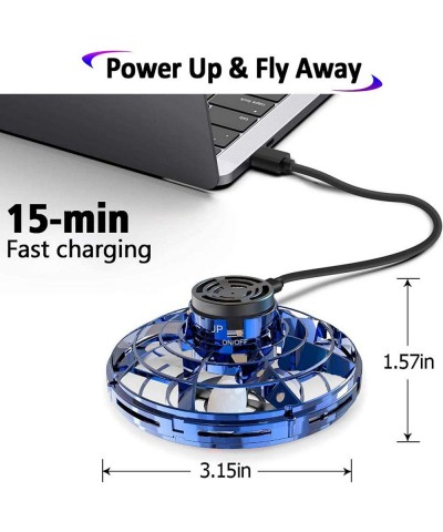 Flying Spinner Hand Operated Drones for Kids or Adults Mini Flying Ball Toys with 360° Rotating and LED Lights Easy Hand Cont...